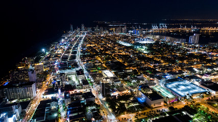 Fototapeta premium Miami Beach. South Beach. Night city. Florida. USA. 