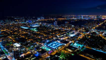 Miami Beach. South Beach. Night city. Florida. USA. 