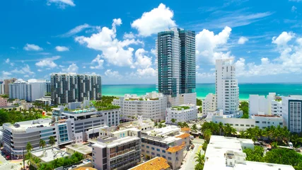 Papier Peint photo Photo aérienne Aerial view of South Beach. Miami Beach. Florida. USA. 