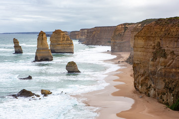 The iconic 12 Apostles at Port Campbell on the Great Ocean Road Victoria Australia on 23rd June 2018