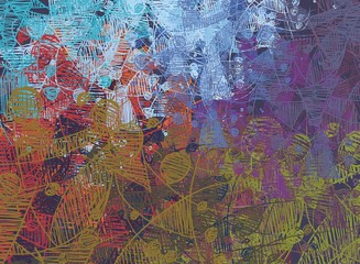 Abstract painting on canvas. Hand made art. Colorful texture. Modern artwork. Strokes of fat paint. Brushstrokes. Contemporary art. Artistic background image.