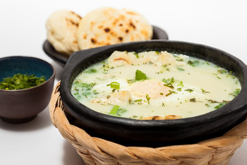 Traditional Colombian Poached Egg Soup called changua
