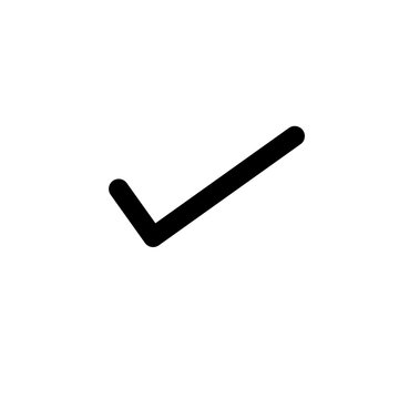 Check mark or tick sign. Easily editable, colorable EPS 8 vector icon isolated on transparent background, No. 1 variant.