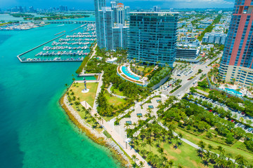 Aerial view of South Beach. Miami Beach. Florida. USA. 