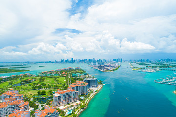Aerial view of South Beach. Miami Beach. Florida. USA. 