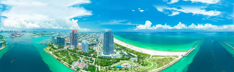 Fototapete Rund Panorama view of Miami Beach, South Beach, Florida, USA.  © miami2you