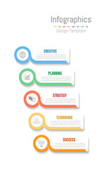 Infographic design elements for your business data with 5 options, parts, steps, timelines or processes. Vector Illustration.