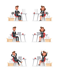Set of Businessman and Businesswoman character vector design. no13