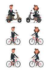 Obraz premium Set of Businessman and Businesswoman character vector design. no14