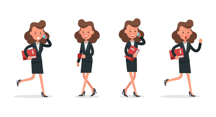 Set of Businesswoman character vector design. no7