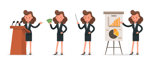 Obraz premium Set of Businesswoman character vector design. no9