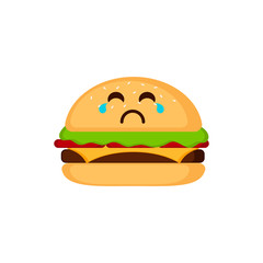 Isolated crying burger emote