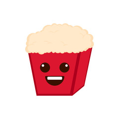 Isolated happy popcorn emote