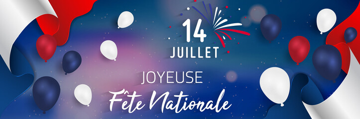 Fototapeta na wymiar 14 Juillet - Fête Nationale. 14 juillet en France - fête nationale