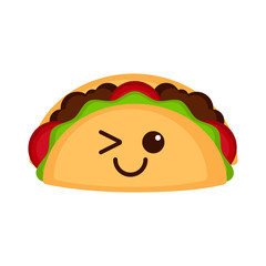 Isolated happy taco emote