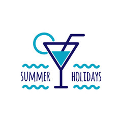 Summer logo template illustration
