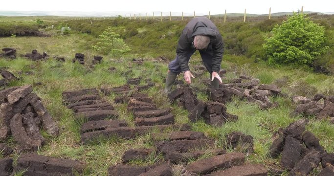 Peatland, bogland, Peat, drainage, coal, decompose, County Mayo. Turf, cut, blocks, spade, aroma, burning, artificial, fires, smell, peat, fire, farm, plough, rally, bog, Ireland, irish, Donegal, summ