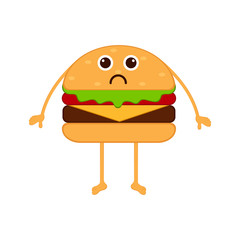 Isolated sad burger emote