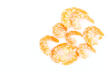 dried shrimp on white background