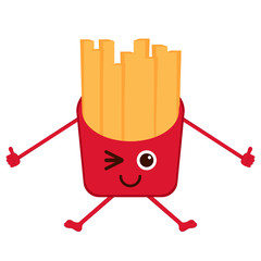 Isolated happy french fries emote