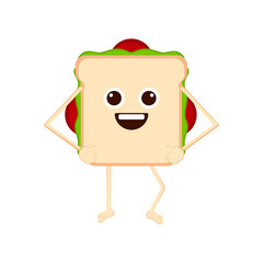 Isolated happy sandwich emote