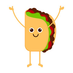 Isolated happy taco emote