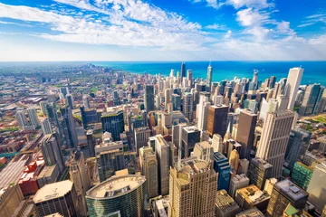 Foto op Aluminium Chicago, Illinois, USA Skyline at Dusk © SeanPavonePhoto