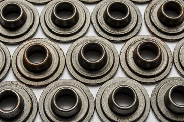 auto repair parts, detail as a background on white