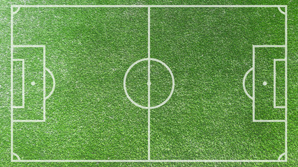 Football field or soccer field background. Green court for create game. © spalaukou