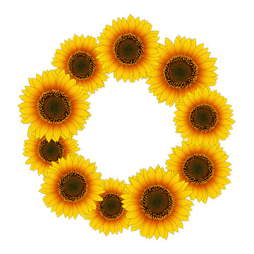 Orange Yellow Sunflower Wreath