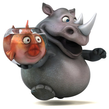 Fun Rhino - 3D Illustration