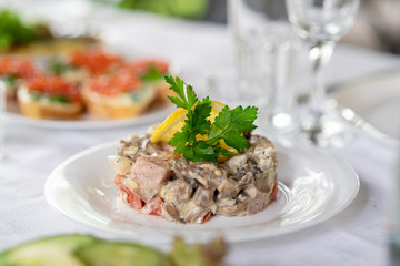 Meat salad with parsley