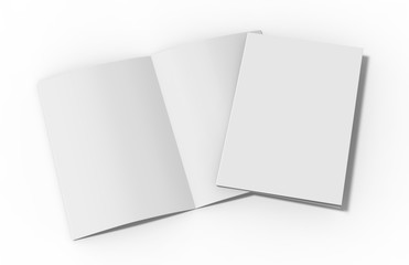 Blank white reinforced A4 single pocket folder on isolated white background, 3d illustration