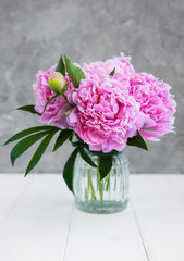 Pink peony flowers