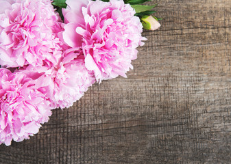 Pink peony flowers