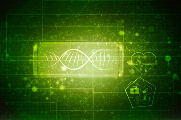 2d render of dna structure, abstract background