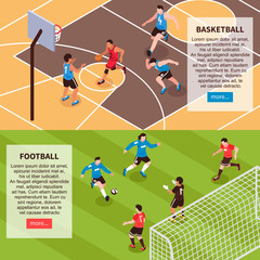 Fototapeta premium Sport Field Games Isometric Banners 