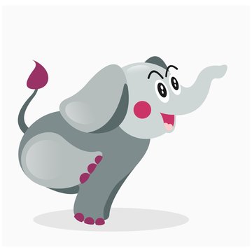 cute happy adorable fat big chubby elephant mascot character cartoon