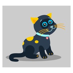 cute adorable black cat cute adorable mascot character cartoon