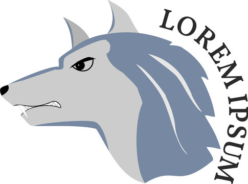 Logo with the head of a wolf