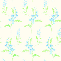 Fototapeta na wymiar Floral seamless pattern. Flower background. Flourish ornamental summer wallpaper with flowers.