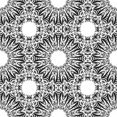 Decorative floral wallpaper for interior design. Modern geometric ornament. Seamless vector illustration.