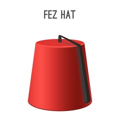 Fez hat national headwear of people vector illustration - obrazy, fototapety, plakaty