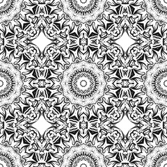 seamless lace floral background. Texture for wallpaper, invitation. Vector illustration. Monochrome color.