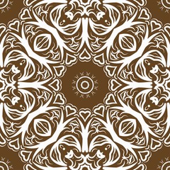 vector illustration. pattern with floral mandala, decorative border. design for print fabric, bandana