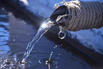 Fotobehang benefits of pure water and natural water © emerald_media