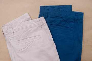 Blue and cream kids trousers