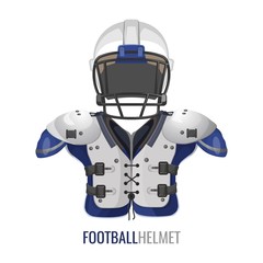 American football costume element cartoon vector informative poster