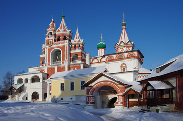 ZVENIGOROD, RUSSIA - January, 2017: Savvino-Storozhevsky monastery in Zvenigorod Moscow region in winter day