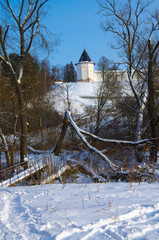 ZVENIGOROD, RUSSIA - January, 2017: Savvino-Storozhevsky monastery in Zvenigorod Moscow region in winter day